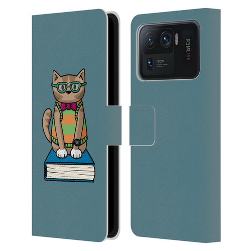 Beth Wilson Doodlecats Nerd Leather Book Wallet Case Cover For Xiaomi Mi 11 Ultra