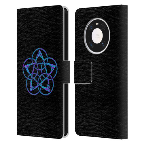 Beth Wilson Celtic Knot Stars Blue & Purple Circles Leather Book Wallet Case Cover For Huawei Mate 40 Pro 5G