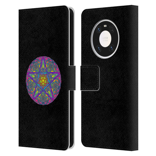 Beth Wilson Celtic Knot Stars Pagan Wicca Pentacle Leather Book Wallet Case Cover For Huawei Mate 40 Pro 5G