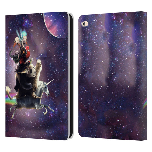 Random Galaxy Space Llama Unicorn Space Ride Leather Book Wallet Case Cover For Apple iPad Air 2 (2014)