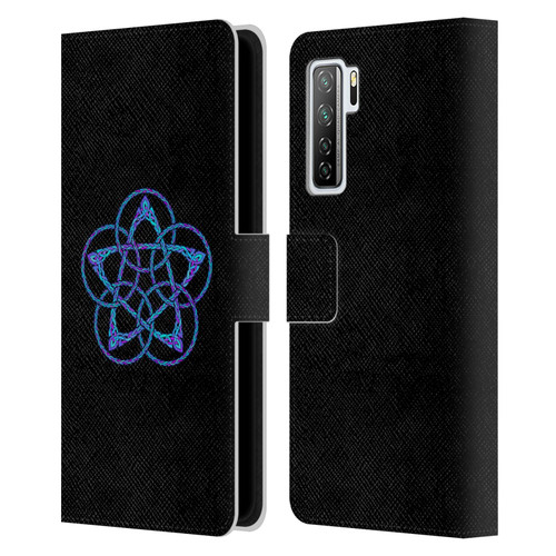 Beth Wilson Celtic Knot Stars Blue & Purple Circles Leather Book Wallet Case Cover For Huawei Nova 7 SE/P40 Lite 5G
