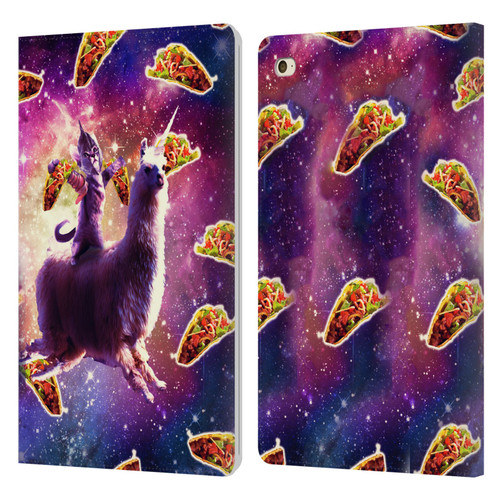 Random Galaxy Space Llama Warrior Cat & Tacos Leather Book Wallet Case Cover For Apple iPad mini 4