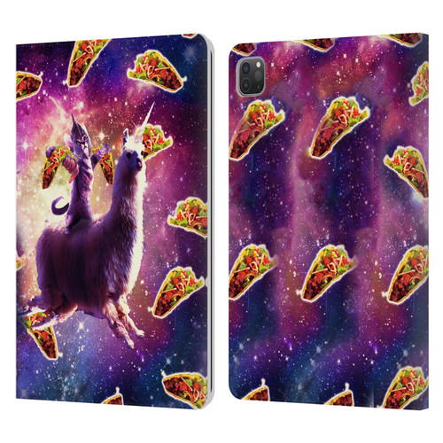 Random Galaxy Space Llama Warrior Cat & Tacos Leather Book Wallet Case Cover For Apple iPad Pro 11 2020 / 2021 / 2022