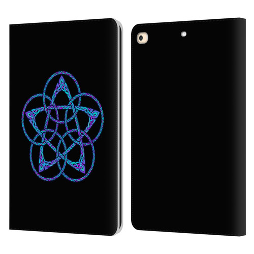 Beth Wilson Celtic Knot Stars Blue & Purple Circles Leather Book Wallet Case Cover For Apple iPad 9.7 2017 / iPad 9.7 2018