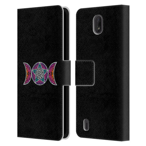 Beth Wilson Celtic Knot Stars Pagan Triple Moon Leather Book Wallet Case Cover For Nokia C01 Plus/C1 2nd Edition