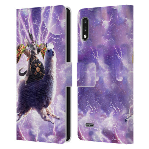 Random Galaxy Space Llama Lazer Cat & Tacos Leather Book Wallet Case Cover For LG K22