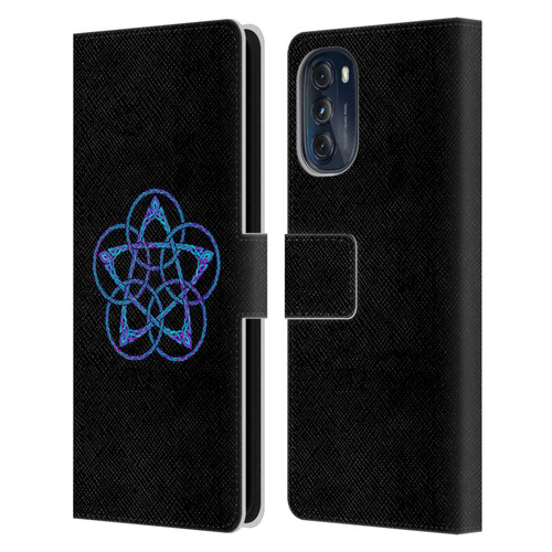 Beth Wilson Celtic Knot Stars Blue & Purple Circles Leather Book Wallet Case Cover For Motorola Moto G (2022)