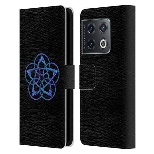 Beth Wilson Celtic Knot Stars Blue & Purple Circles Leather Book Wallet Case Cover For OnePlus 10 Pro