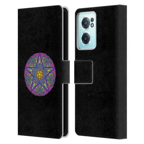Beth Wilson Celtic Knot Stars Pagan Wicca Pentacle Leather Book Wallet Case Cover For OnePlus Nord CE 2 5G