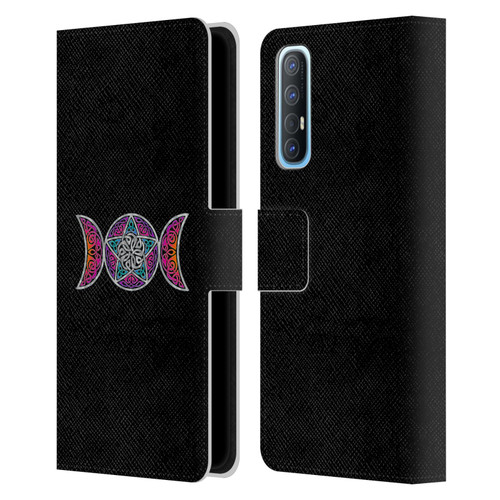 Beth Wilson Celtic Knot Stars Pagan Triple Moon Leather Book Wallet Case Cover For OPPO Find X2 Neo 5G