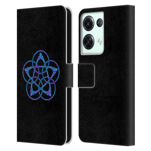 Beth Wilson Celtic Knot Stars Blue & Purple Circles Leather Book Wallet Case Cover For OPPO Reno8 Pro