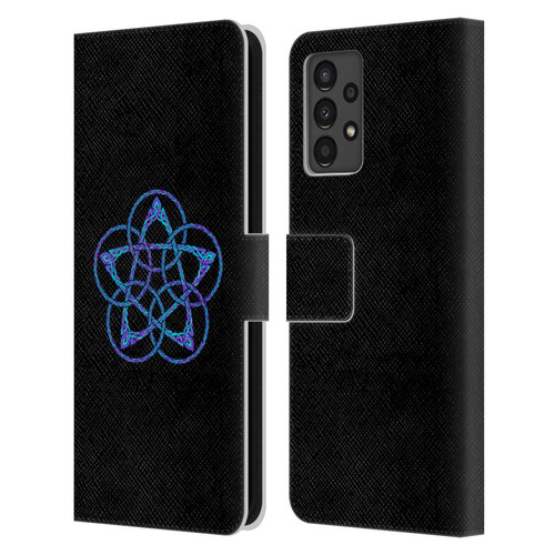 Beth Wilson Celtic Knot Stars Blue & Purple Circles Leather Book Wallet Case Cover For Samsung Galaxy A13 (2022)