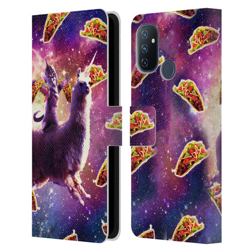 Random Galaxy Space Llama Warrior Cat & Tacos Leather Book Wallet Case Cover For OnePlus Nord N100