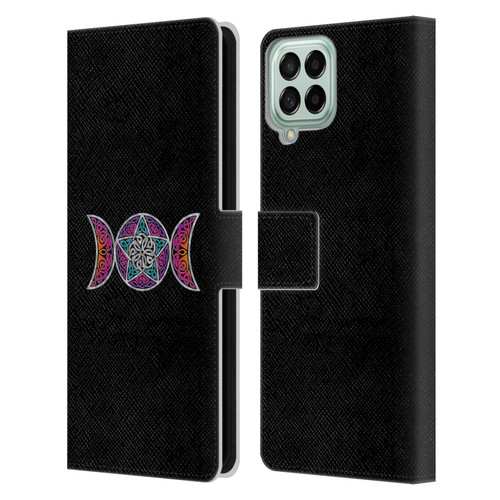 Beth Wilson Celtic Knot Stars Pagan Triple Moon Leather Book Wallet Case Cover For Samsung Galaxy M33 (2022)