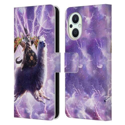 Random Galaxy Space Llama Lazer Cat & Tacos Leather Book Wallet Case Cover For OPPO Reno8 Lite