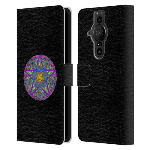 Beth Wilson Celtic Knot Stars Pagan Wicca Pentacle Leather Book Wallet Case Cover For Sony Xperia Pro-I