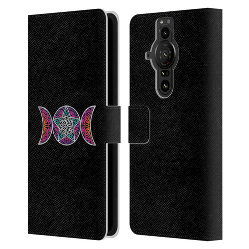 Beth Wilson Celtic Knot Stars Pagan Triple Moon Leather Book Wallet Case Cover For Sony Xperia Pro-I