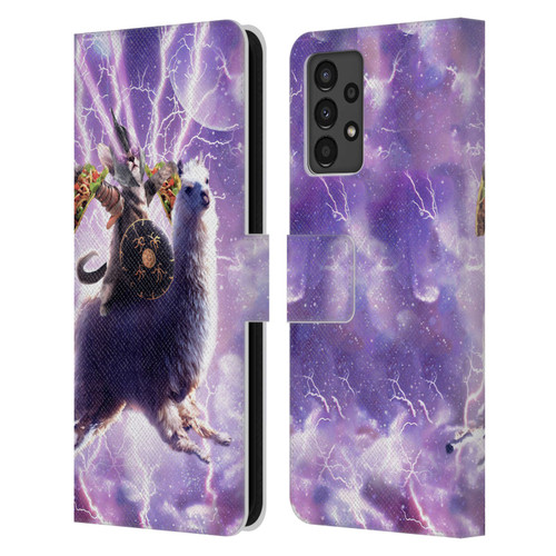 Random Galaxy Space Llama Lazer Cat & Tacos Leather Book Wallet Case Cover For Samsung Galaxy A13 (2022)