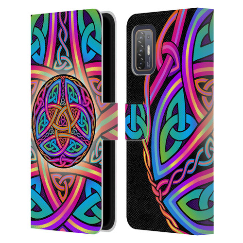 Beth Wilson Rainbow Celtic Knots Divine Leather Book Wallet Case Cover For HTC Desire 21 Pro 5G