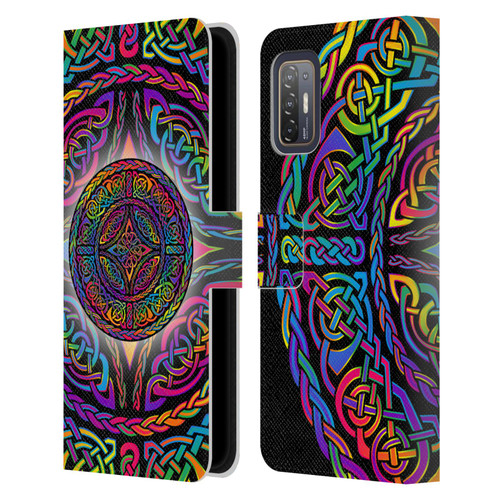 Beth Wilson Rainbow Celtic Knots Shield Leather Book Wallet Case Cover For HTC Desire 21 Pro 5G
