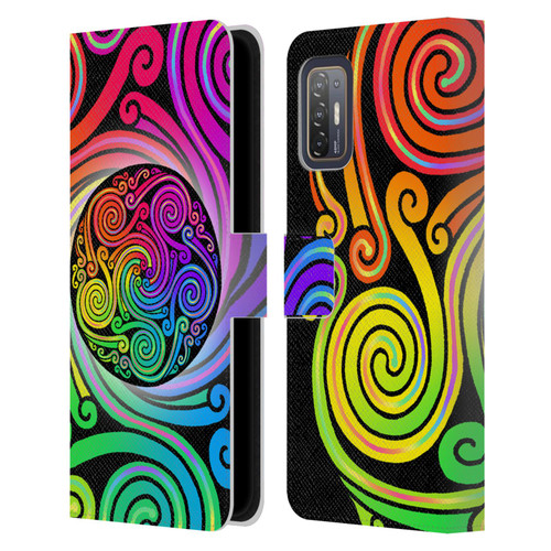 Beth Wilson Rainbow Celtic Knots Spirals Leather Book Wallet Case Cover For HTC Desire 21 Pro 5G