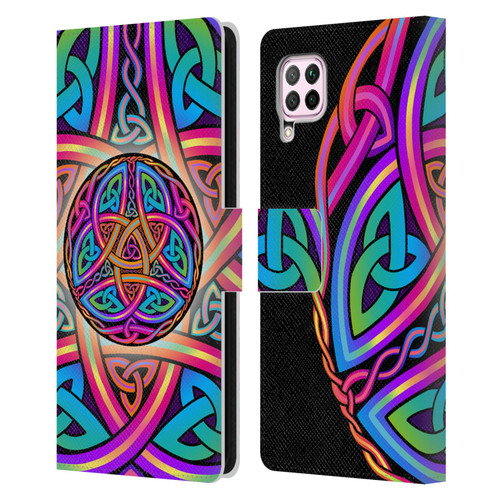 Beth Wilson Rainbow Celtic Knots Divine Leather Book Wallet Case Cover For Huawei Nova 6 SE / P40 Lite