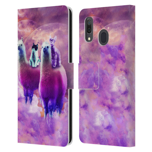 Random Galaxy Space Llama Kitty & Cat Leather Book Wallet Case Cover For Samsung Galaxy A33 5G (2022)