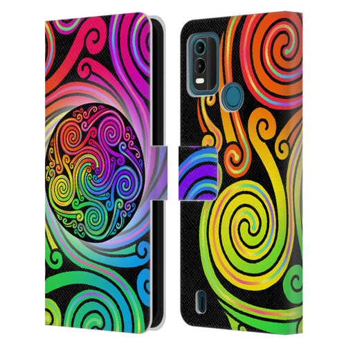 Beth Wilson Rainbow Celtic Knots Spirals Leather Book Wallet Case Cover For Nokia G11 Plus