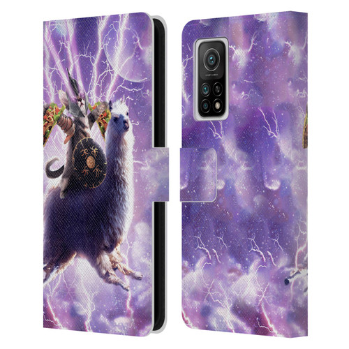 Random Galaxy Space Llama Lazer Cat & Tacos Leather Book Wallet Case Cover For Xiaomi Mi 10T 5G