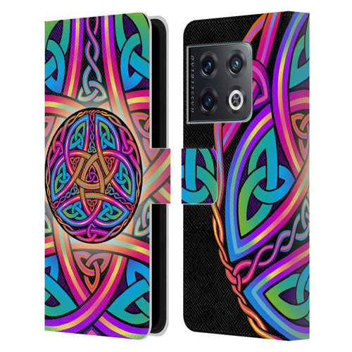 Beth Wilson Rainbow Celtic Knots Divine Leather Book Wallet Case Cover For OnePlus 10 Pro