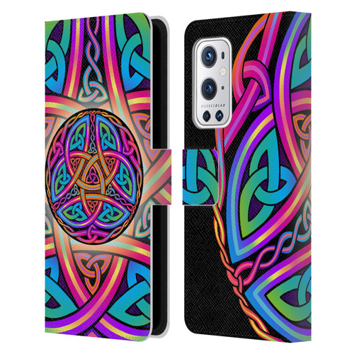 Beth Wilson Rainbow Celtic Knots Divine Leather Book Wallet Case Cover For OnePlus 9 Pro