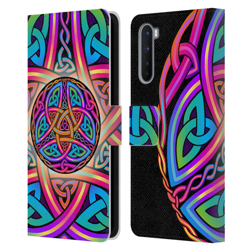 Beth Wilson Rainbow Celtic Knots Divine Leather Book Wallet Case Cover For OnePlus Nord 5G