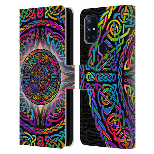Beth Wilson Rainbow Celtic Knots Shield Leather Book Wallet Case Cover For OnePlus Nord N10 5G