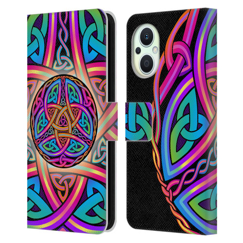 Beth Wilson Rainbow Celtic Knots Divine Leather Book Wallet Case Cover For OPPO Reno8 Lite