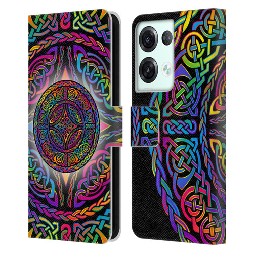 Beth Wilson Rainbow Celtic Knots Shield Leather Book Wallet Case Cover For OPPO Reno8 Pro