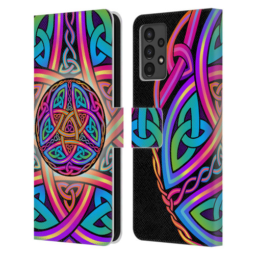 Beth Wilson Rainbow Celtic Knots Divine Leather Book Wallet Case Cover For Samsung Galaxy A13 (2022)