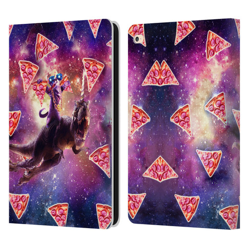 Random Galaxy Space Pizza Ride Thug Cat & Dinosaur Unicorn Leather Book Wallet Case Cover For Apple iPad Air 2 (2014)