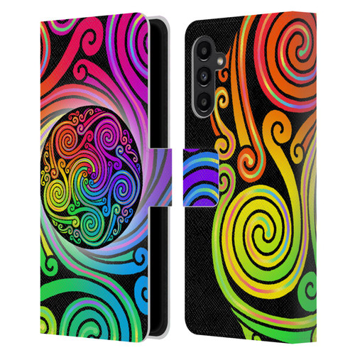 Beth Wilson Rainbow Celtic Knots Spirals Leather Book Wallet Case Cover For Samsung Galaxy A13 5G (2021)