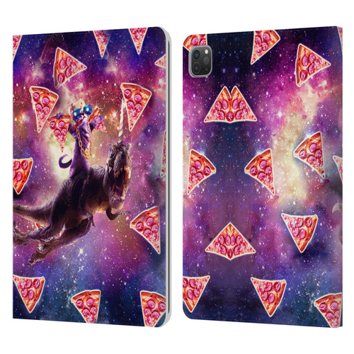Random Galaxy Space Pizza Ride Thug Cat & Dinosaur Unicorn Leather Book Wallet Case Cover For Apple iPad Pro 11 2020 / 2021 / 2022