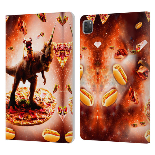 Random Galaxy Space Pizza Ride Pug & Dinosaur Unicorn Leather Book Wallet Case Cover For Apple iPad Pro 11 2020 / 2021 / 2022