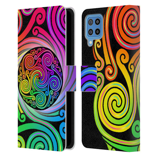 Beth Wilson Rainbow Celtic Knots Spirals Leather Book Wallet Case Cover For Samsung Galaxy F22 (2021)
