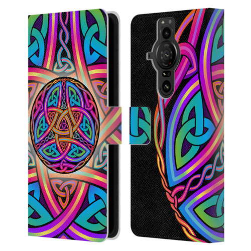 Beth Wilson Rainbow Celtic Knots Divine Leather Book Wallet Case Cover For Sony Xperia Pro-I