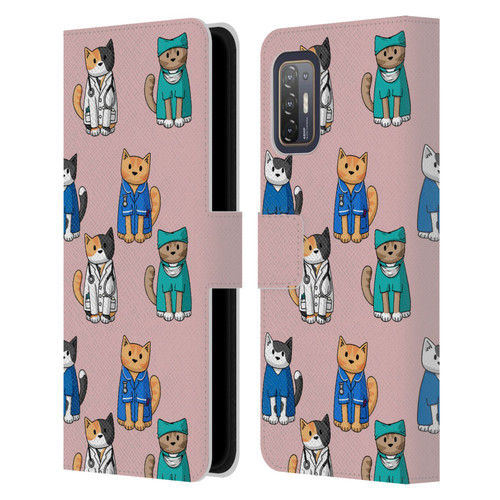 Beth Wilson Doodle Cats 2 Professionals Leather Book Wallet Case Cover For HTC Desire 21 Pro 5G