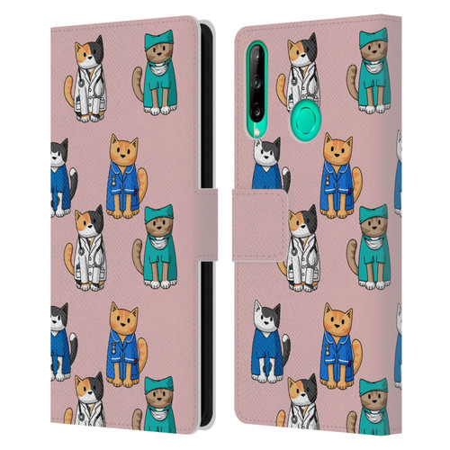 Beth Wilson Doodle Cats 2 Professionals Leather Book Wallet Case Cover For Huawei P40 lite E