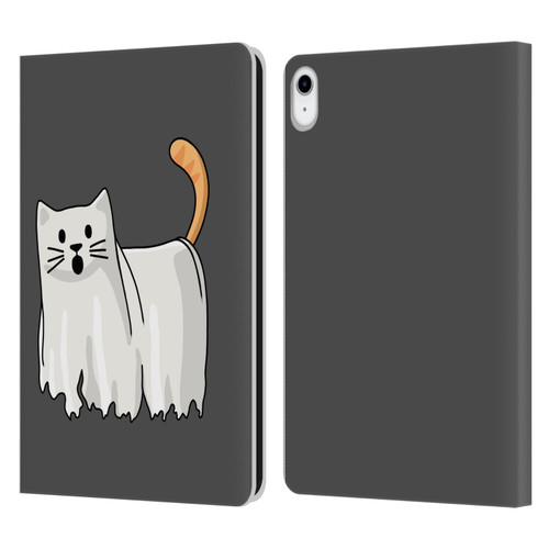 Beth Wilson Doodle Cats 2 Halloween Ghost Leather Book Wallet Case Cover For Apple iPad 10.9 (2022)