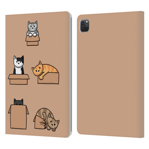 Beth Wilson Doodle Cats 2 Boxes Leather Book Wallet Case Cover For Apple iPad Pro 11 2020 / 2021 / 2022