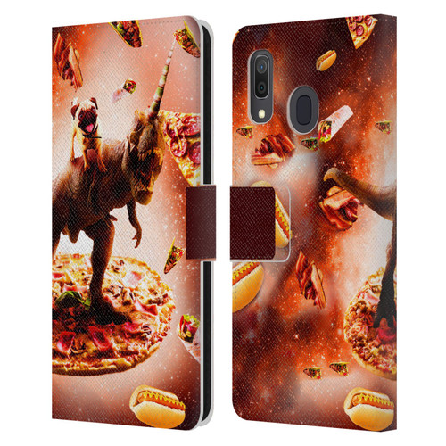 Random Galaxy Space Pizza Ride Pug & Dinosaur Unicorn Leather Book Wallet Case Cover For Samsung Galaxy A33 5G (2022)
