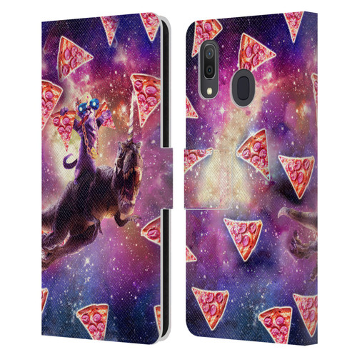 Random Galaxy Space Pizza Ride Thug Cat & Dinosaur Unicorn Leather Book Wallet Case Cover For Samsung Galaxy A33 5G (2022)