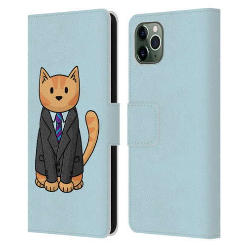 Beth Wilson Doodle Cats 2 Business Suit Leather Book Wallet Case Cover For Apple iPhone 11 Pro Max