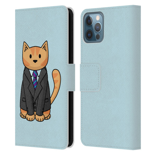 Beth Wilson Doodle Cats 2 Business Suit Leather Book Wallet Case Cover For Apple iPhone 12 / iPhone 12 Pro
